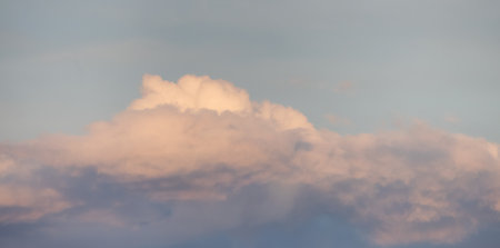 Puff Clouds in the Sky during sunset. Zoom in. Cloudscape Background. British Columbia, Canada.の写真素材