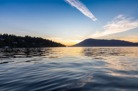Canadian Nature Landscape View of the Gulf Islands on West Coast of Pacific Ocean. Dramatic Colorful...