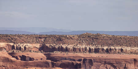 American Landscape in the Desert with Red Rock Mountain Formations. Utah, United States of America.の写真素材