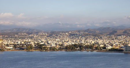 Modern Cityscape on the Sea Coast. Limassol, Cyprus. City Buildingsの写真素材