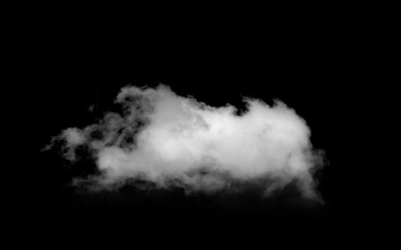 White Cloud Isolated on Black Background. Good for Atmosphere Creation and Compositionの写真素材