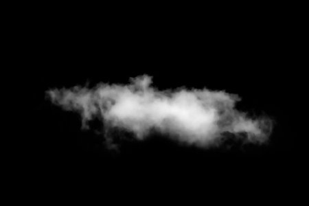 White Cloud Isolated on Black Background. Good for Atmosphere Creation and Compositionの写真素材
