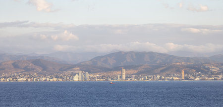 Modern Cityscape on the Sea Coast. Limassol, Cyprus. City Buildingsの写真素材