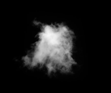 White Cloud Isolated on Black Background. Good for Atmosphere Creation and Compositionの写真素材