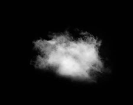White Cloud Isolated on Black Background. Good for Atmosphere Creation and Compositionの写真素材