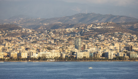Modern Cityscape on the Sea Coast. Limassol, Cyprus. City Buildingsの写真素材