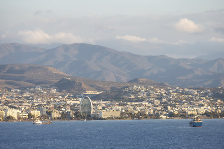 Modern Cityscape on the Sea Coast. Limassol, Cyprus. City Buildingsの写真素材