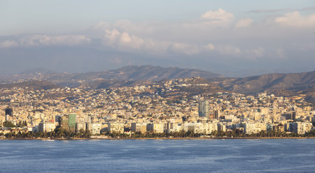 Modern Cityscape on the Sea Coast. Limassol, Cyprus. City Buildingsの写真素材