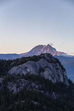 Canadian Mountain Landscape during Sunset. Squamish, British Columbia, Canada.の写真素材