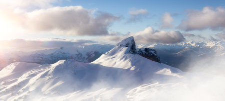 Canadian Mountain Landscape. Nature Background. Squamish, British Columbia, Canada. Aerialの写真素材