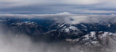 Aerial Canadian Mountain Landscape. Nature Background. British Columbia, Canada.の写真素材