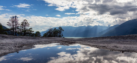 Mountain Landscape in Canadian Nature. Chief Mountain in Squamish, BC, Canada. Adventure Backgroundの写真素材