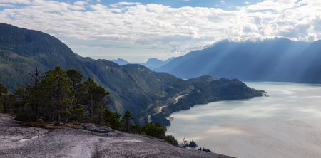 Mountain Landscape in Canadian Nature. Chief Mountain in Squamish, BC, Canada. Adventure Backgroundの写真素材