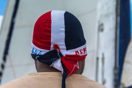 Dominican handkerchief in the headのeditorial素材