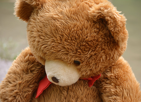 teddy bear looks so sad that brokes my heartの写真素材