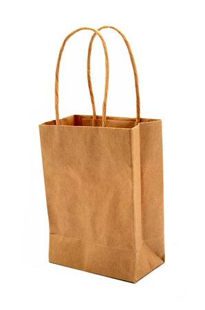 carton bag isolated on a white backgroundの写真素材