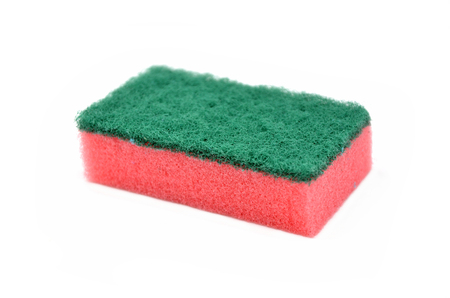 kitchen sponge on white background close upの写真素材