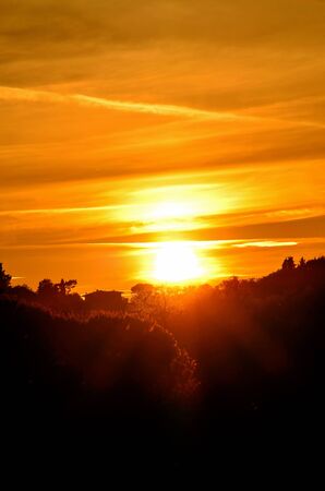 landscape in Tuscany sunset very beautiful duskの写真素材