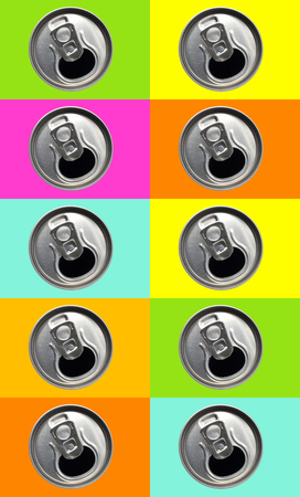 lemonade can in front colorful isolated photo