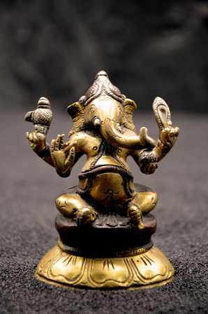 Ganesha on black background close up photoの写真素材