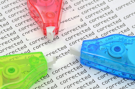correction Roller on white paar with wordsの写真素材