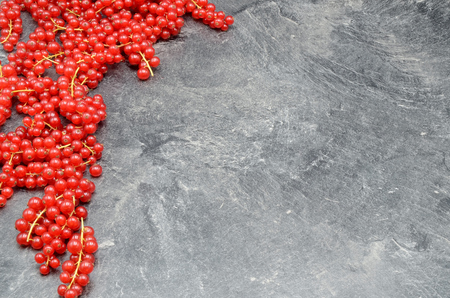 redcurrant berries on black background close upの写真素材