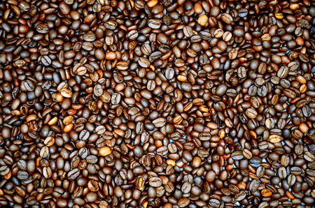 many coffee bean in a close up photoの写真素材