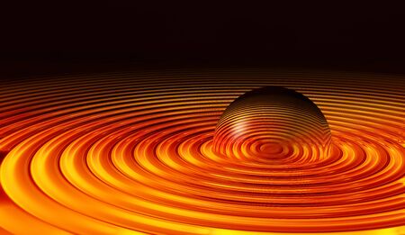 futuristic drop with ripplesの写真素材