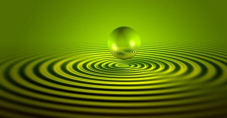 green futuristic drop with ripplesの写真素材