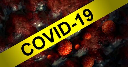 Covid 19 warning signの写真素材