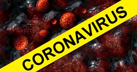 corona virus warning signの写真素材