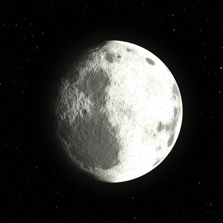 moon by night with starsの写真素材