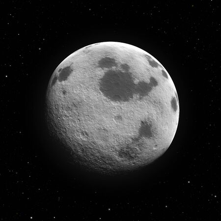 moon by night with starsの写真素材