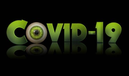 3d text covid 19 design graphicの写真素材