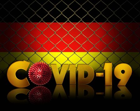 German flag with 3d text covid-19の写真素材