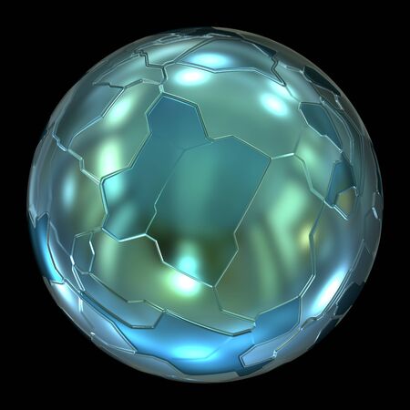Shiny blue abstract 3d globe sphereの写真素材