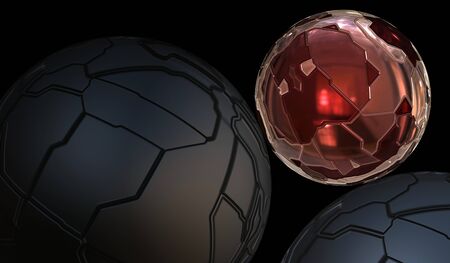 Connected futuristic globe spheresの写真素材