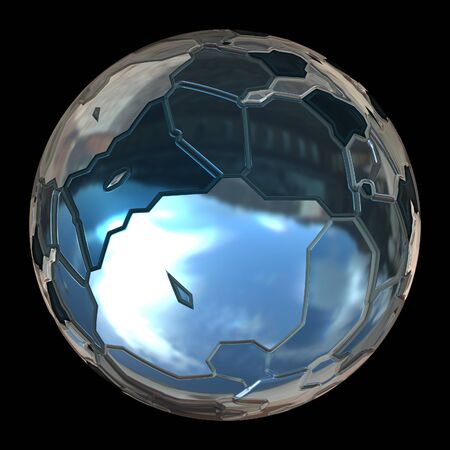 Futuristic 3d globe sphereの写真素材