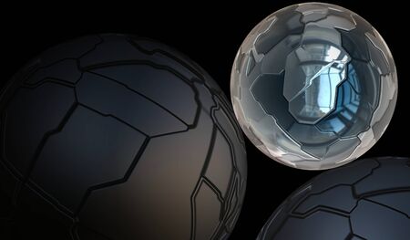 Connected globe spheresの写真素材