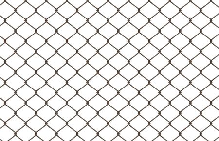 Chainlink fence on whiteの写真素材