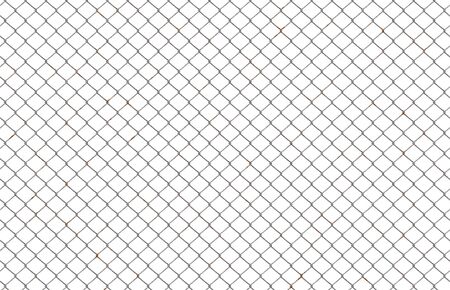 Chainlink fence on whiteの写真素材