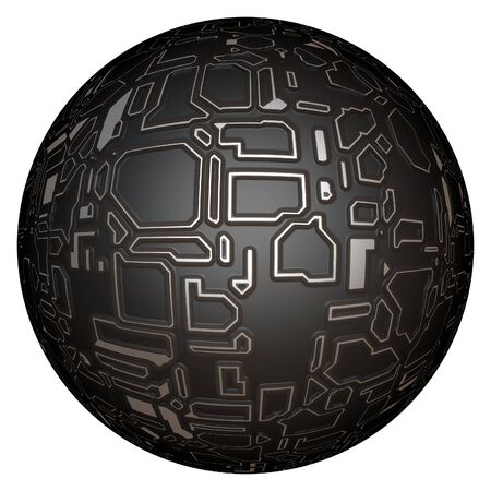 Futuristic 3d sphere isolatedの写真素材