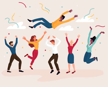 Celebrating success, achievement and jubilationのイラスト素材