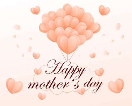 Happy Mothers Day postcard. Congratulatory card for mom, international holiday. Love and care for parents. Stylish background for marketing, beautiful website design. Cartoon flat vector illustrationのイラスト素材