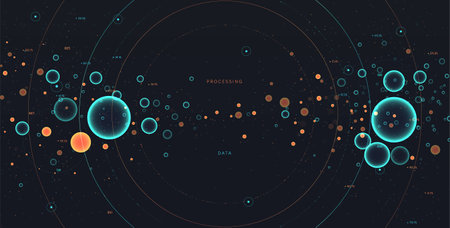 Technologies processing data. Modern technologies and innovatons. Cyberspace and metaverse. Digital...