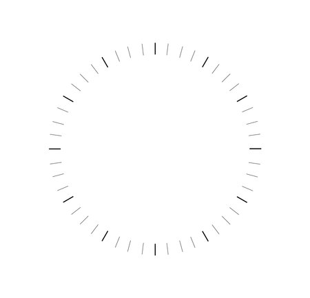 Mechanical clock template. Watch and timepiece. Circle and rounded chronometer. Mechanical stopwatch and chronograph. Poster or banner. Flat vector illustration isolated on white backgroundのイラスト素材