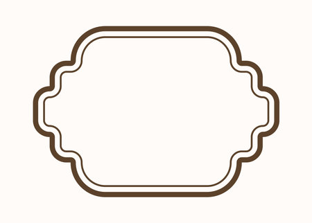 Vintage dark frame. Victorian border in baroque style. Minimalist creativity and art. Ornament for scrapbooking. Place for text. Flat vector illustration isolated on white backgroundのイラスト素材