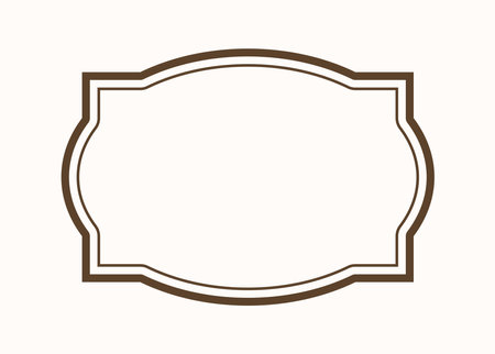 Vintage dark frame. Victorian border in baroque style. Minimalist creativity and art. Rococo ornament. Template and layout. Flat vector illustration isolated on white backgroundのイラスト素材