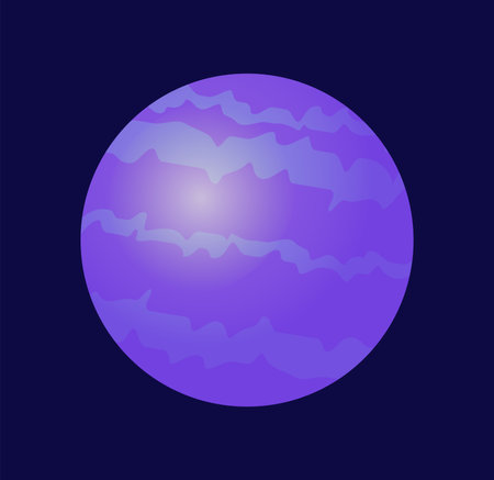 Planet or satellite. Astronomy and astrology. Violet cosmic body and object in space. Fantasy and...