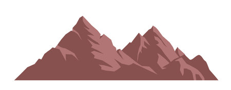 Beautiful mountains concept. Brown cliffs and peaks. Part of beautiful natural panorama and landscape. Graphic element for website. Flat vector illustration isolated on white backgroundのイラスト素材